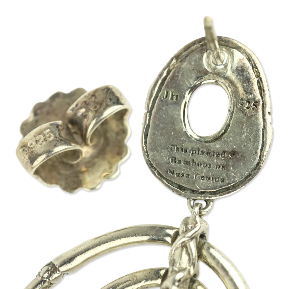 John Hardy Sterling Silver Bamboo Collection Oval Orbital Mobile Drop Earrings