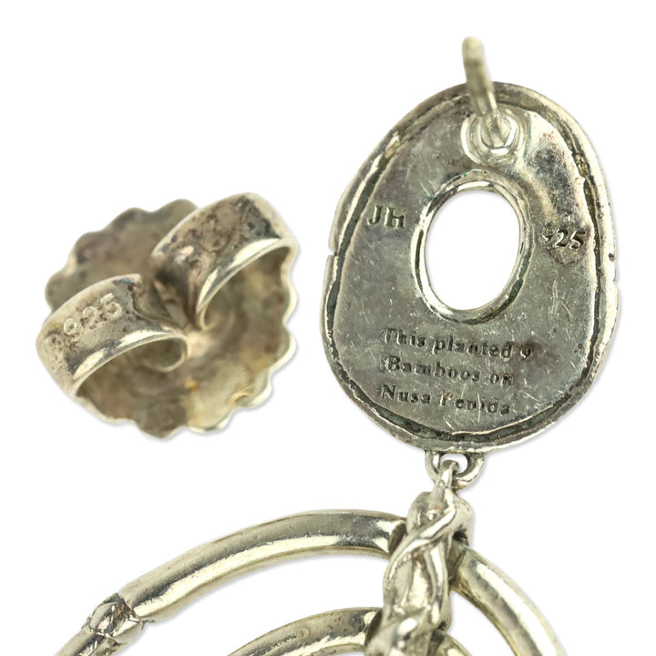 John Hardy Sterling Silver Bamboo Collection Oval Orbital Mobile Drop Earrings