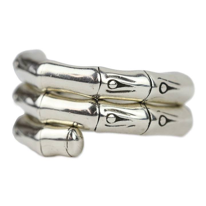 John Hardy Sterling Silver Bamboo Double Coil Ring