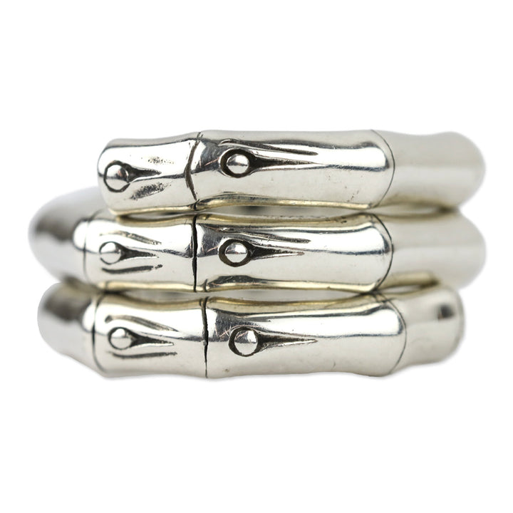 John Hardy Sterling Silver Bamboo Double Coil Ring