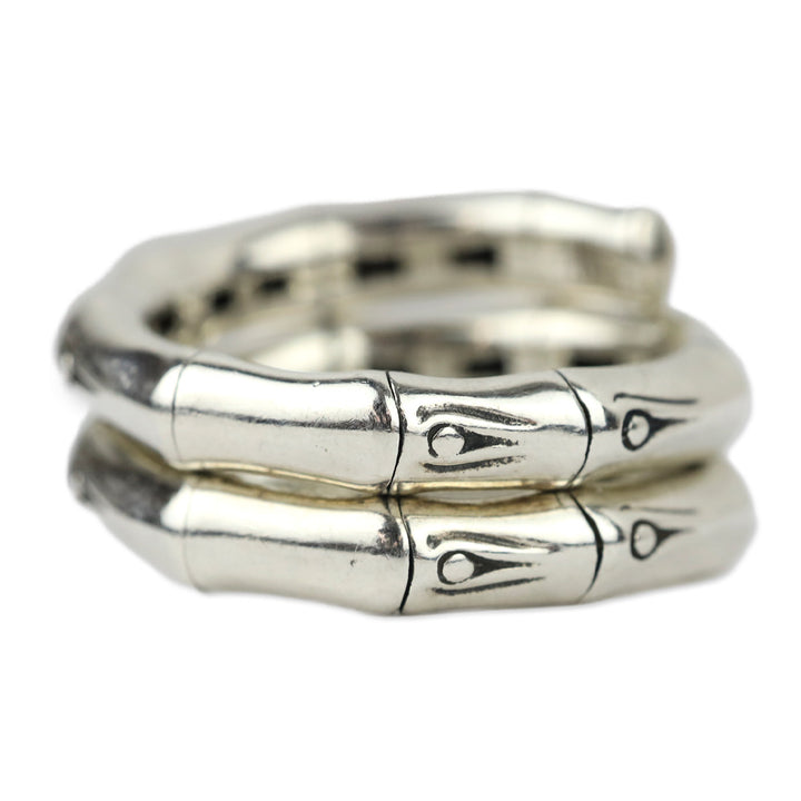 John Hardy Sterling Silver Bamboo Double Coil Ring
