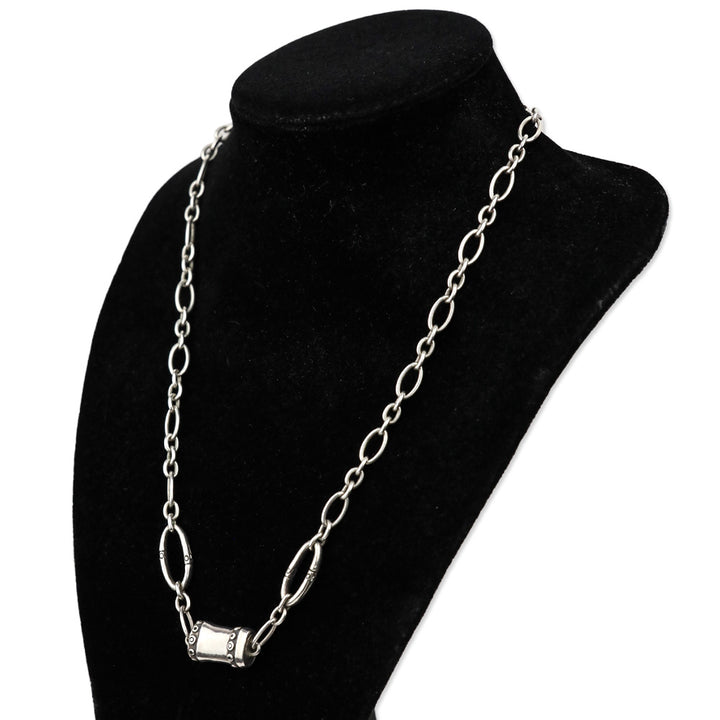 John Hardy Sterling Silver Bamboo Station Link Necklace