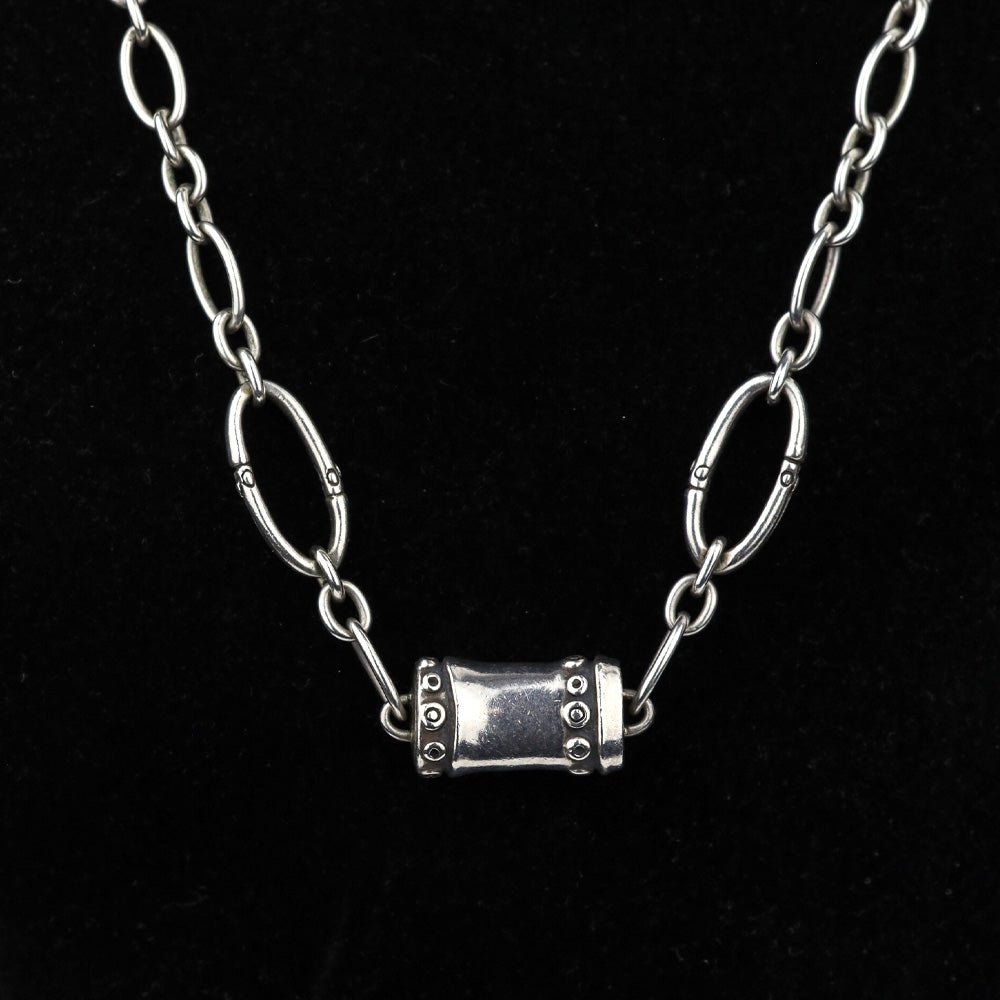 John Hardy Sterling Silver Bamboo Station Link Necklace