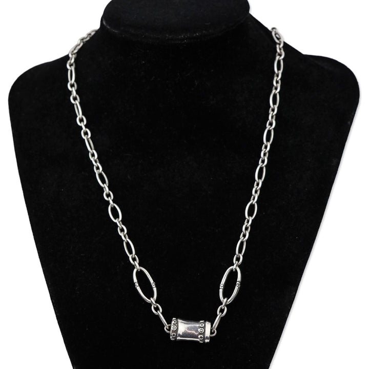 John Hardy Sterling Silver Bamboo Station Link Necklace