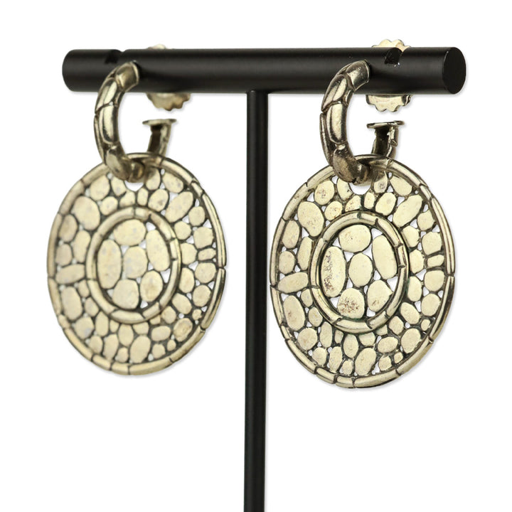 John Hardy Sterling Silver Kali Collection Nuansa Round Disc Drop Earrings
