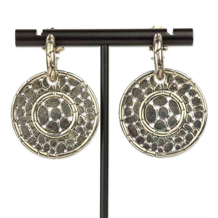 John Hardy Sterling Silver Kali Collection Nuansa Round Disc Drop Earrings
