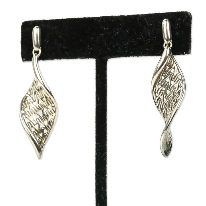 John Hardy Sterling Silver Wave Drop Earrings