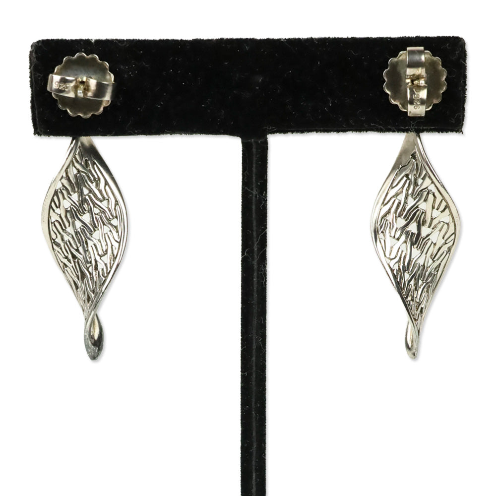 John Hardy Sterling Silver Wave Drop Earrings