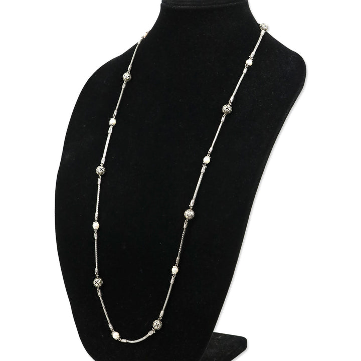 John Hardy Sterling Silver and 18K Yellow Gold Jaisalmer Station Pearl Necklace