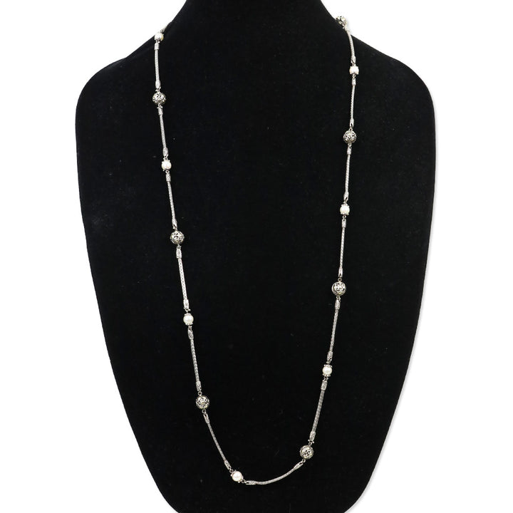 John Hardy Sterling Silver and 18K Yellow Gold Jaisalmer Station Pearl Necklace
