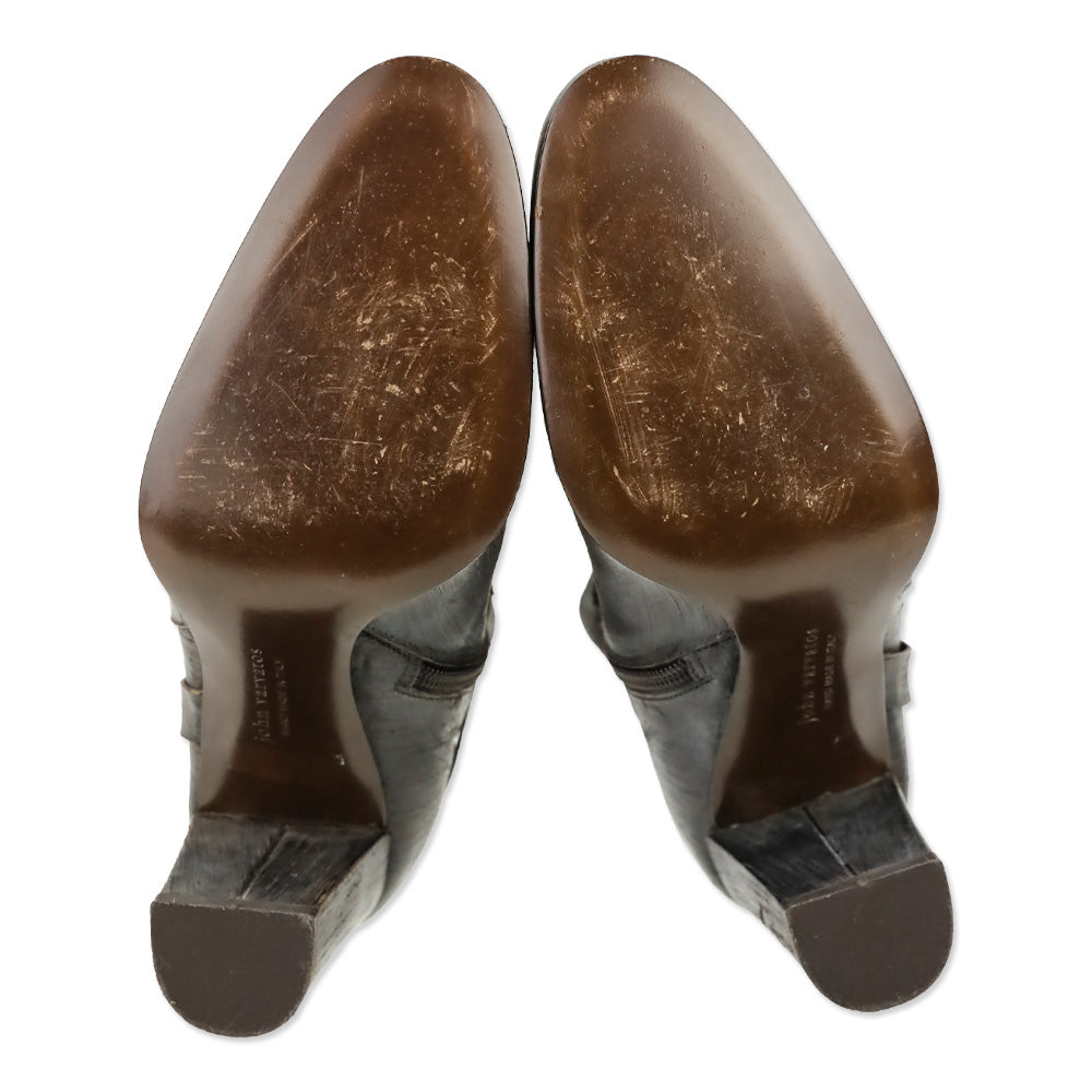 John Varvatos Brown Brushed Leather Harness Calf Boot