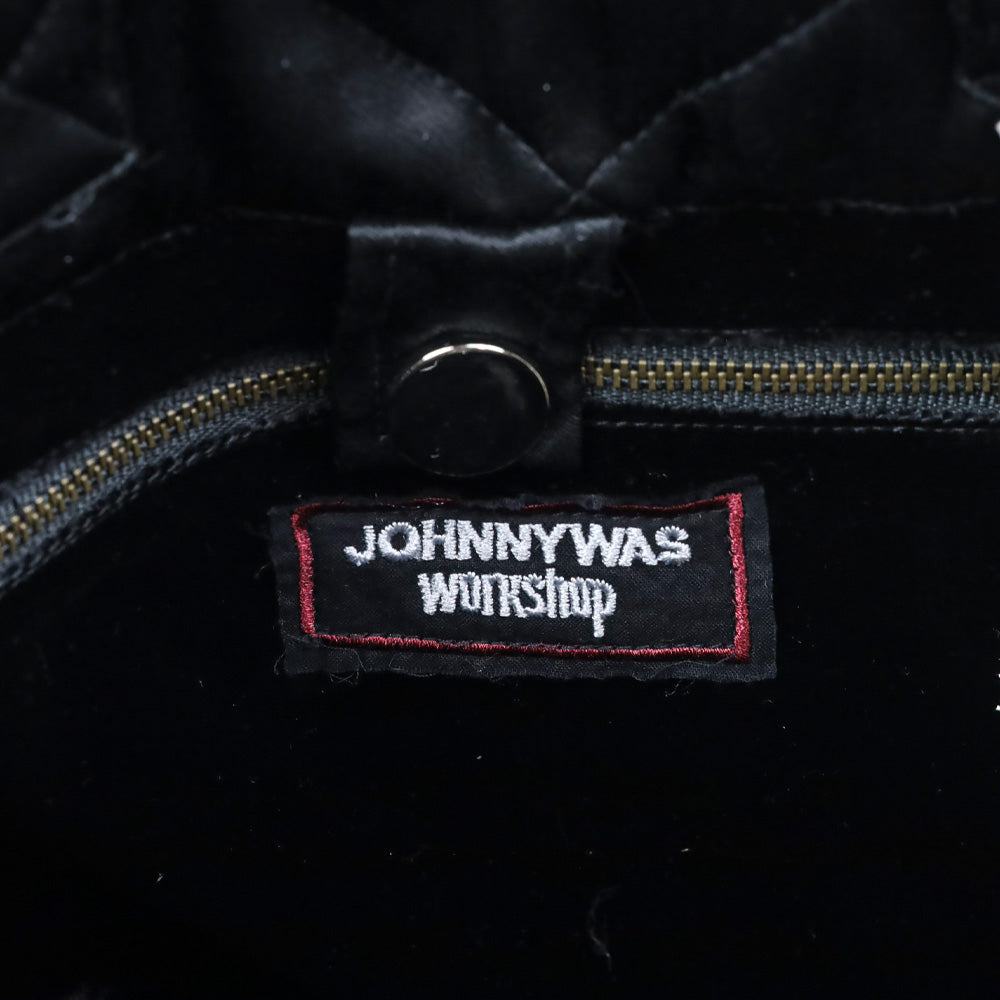Johnny Was Black Lilith Quilted Satin Tote