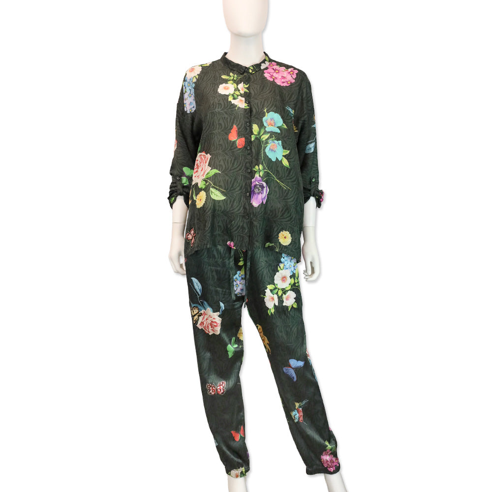 Johnny Was Blooming Seline Silk Button Up Shirt