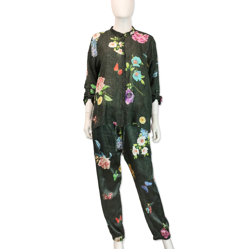 Johnny Was Blooming Seline Silk Jogger Pants