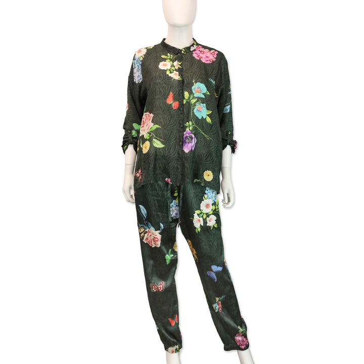 Johnny Was Blooming Seline Silk Jogger Pants