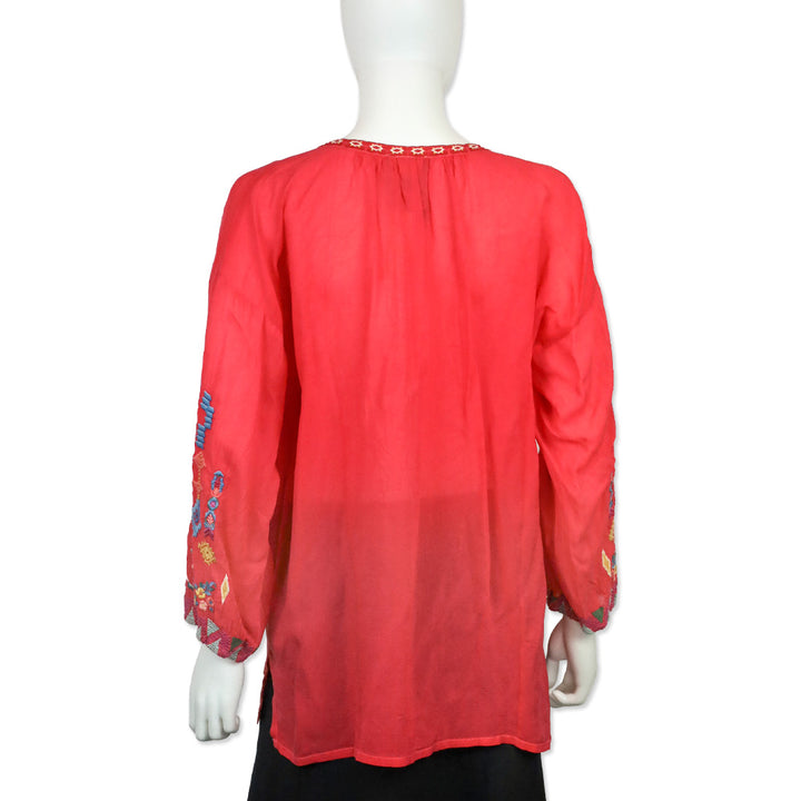 Johnny Was Sarah Red Margot Blouse