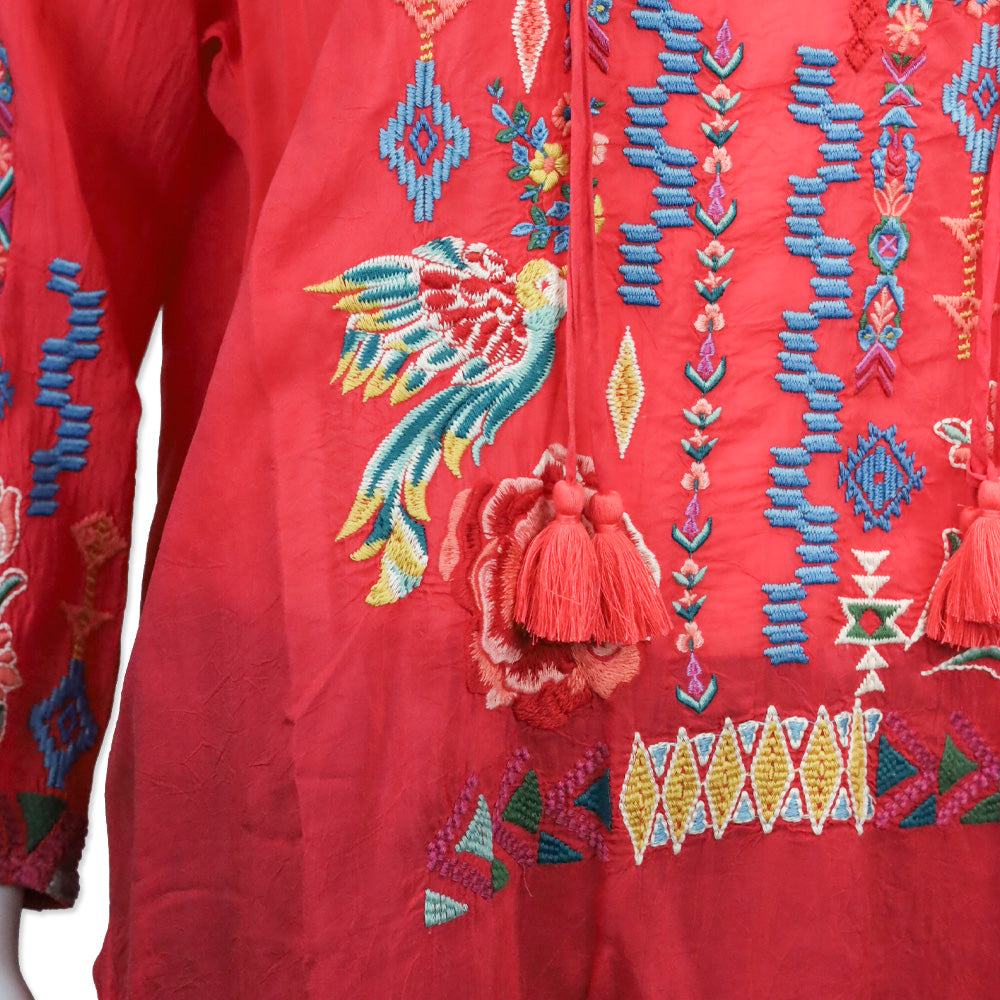 Johnny Was Sarah Red Margot Blouse