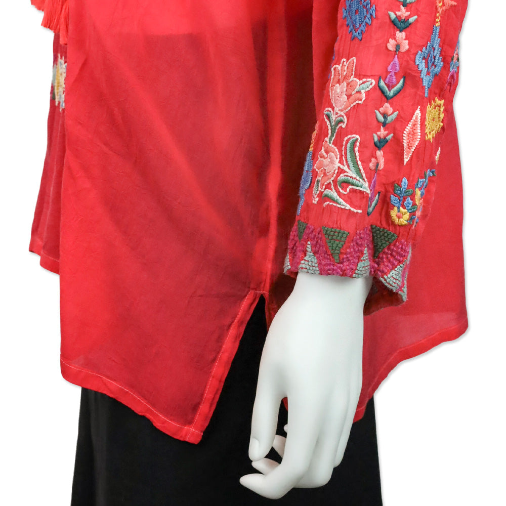 Johnny Was Sarah Red Margot Blouse
