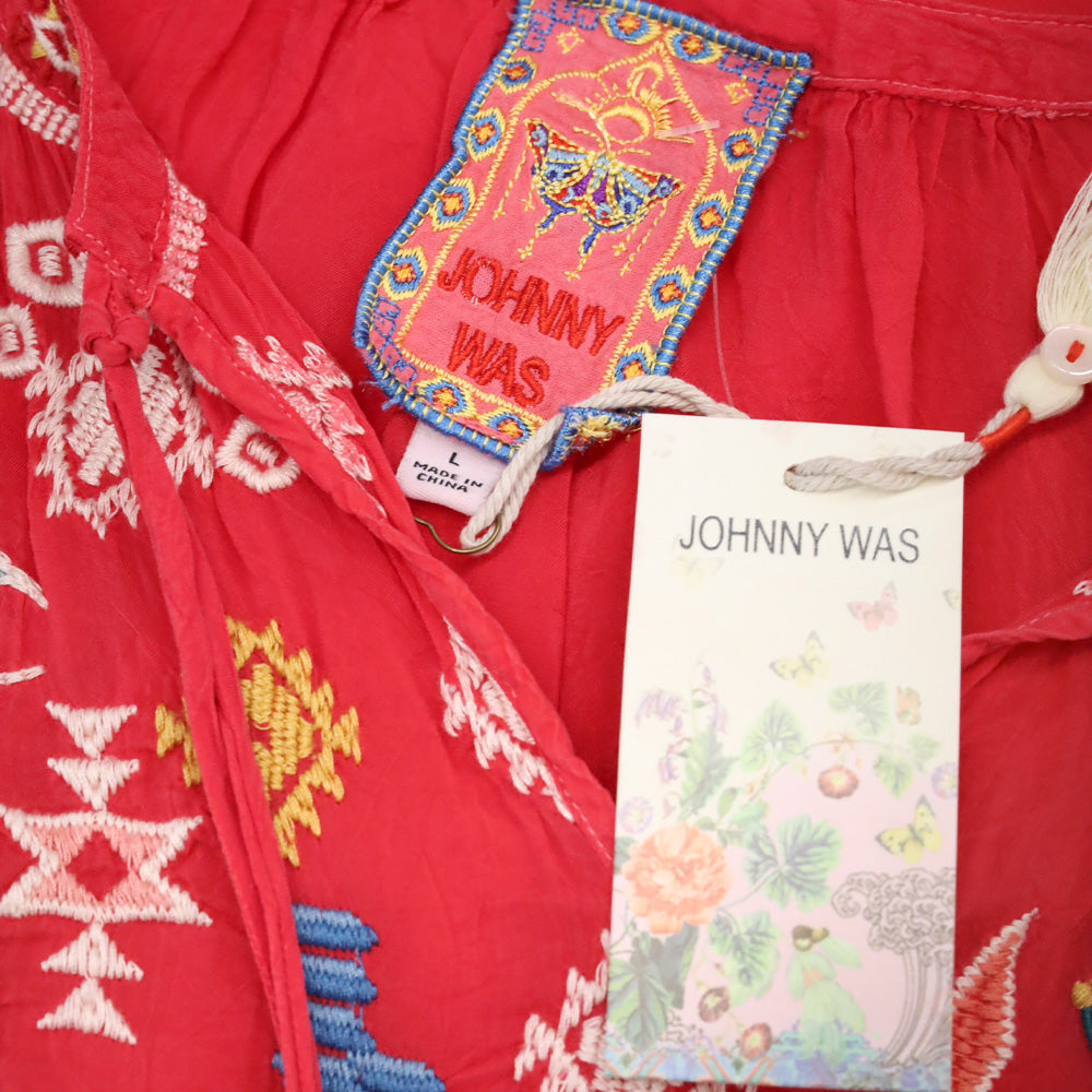 Johnny Was Sarah Red Margot Blouse