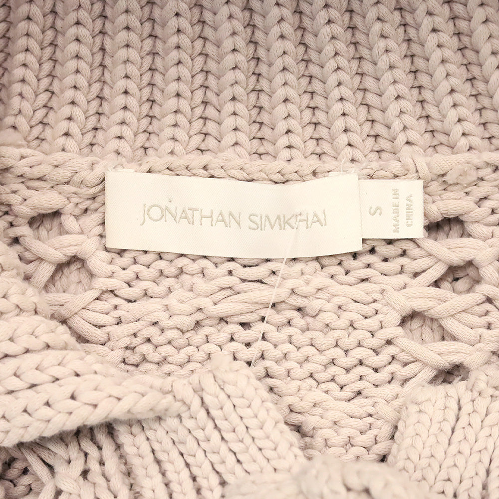 Jonathan Simkhai Moonstone Chunky Knit Fringe Celestine Sweater