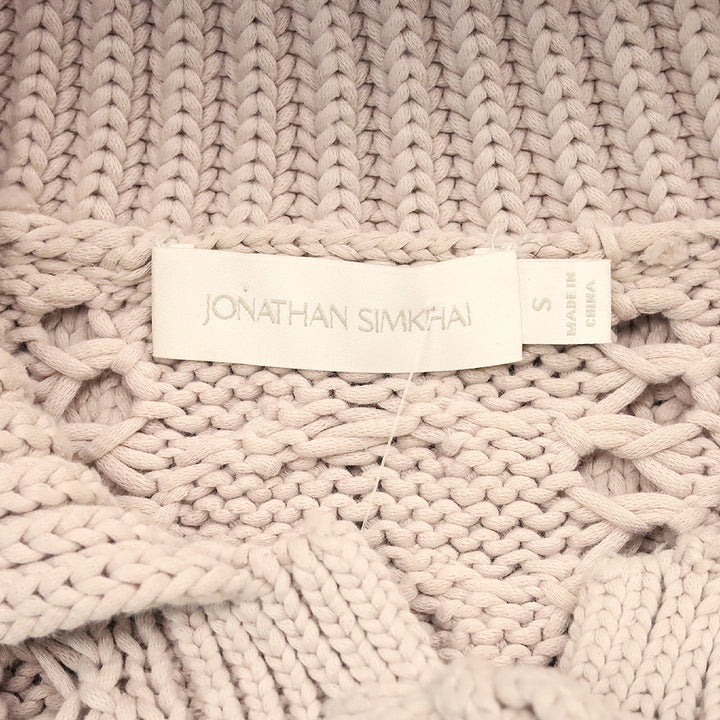 Jonathan Simkhai Moonstone Chunky Knit Fringe Celestine Sweater