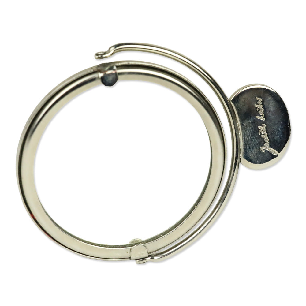 Judith Leiber Black Satin Amethyst & Crystal Filigree Evening Bag