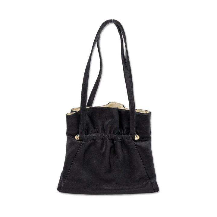 Judith Leiber Black Satin Top Handle