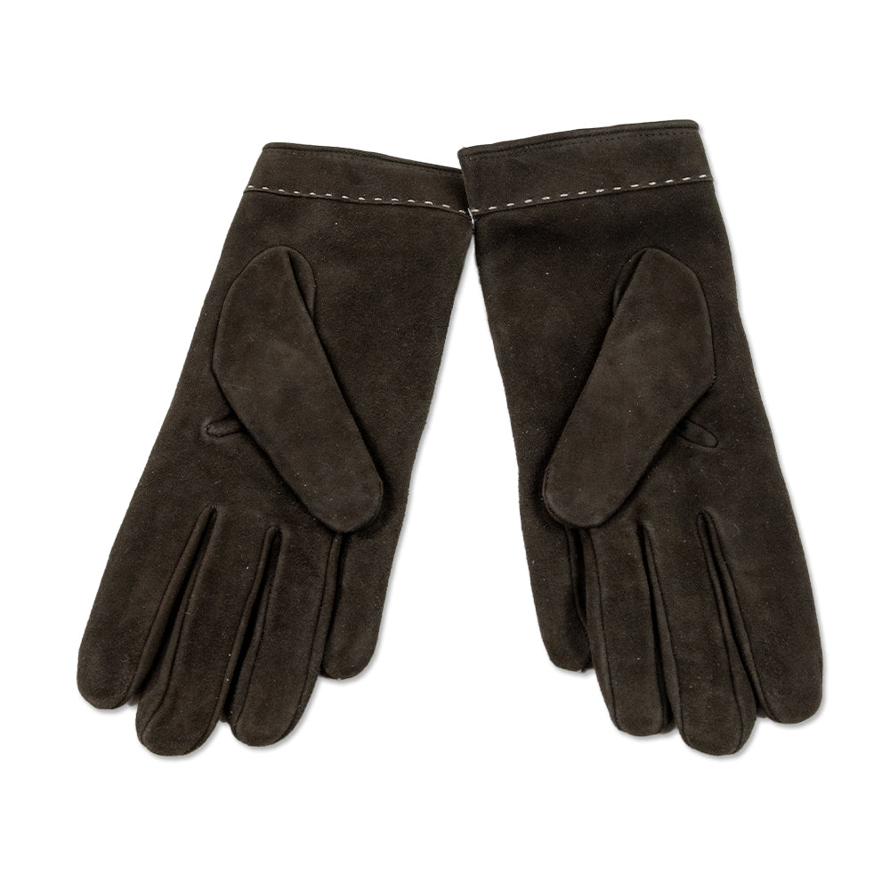 Judith Leiber Brown Suede Gloves