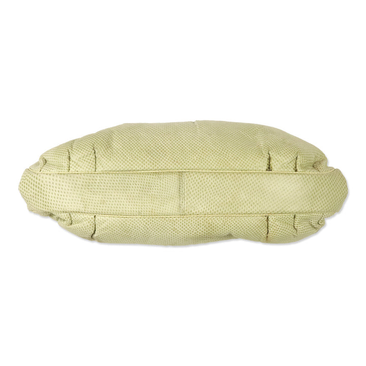 Judith Leiber Cream Snakeskin Leather Frame Clutch with Strap