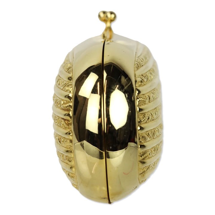 Judith Leiber Gold Filigree Frame Kiss-lock Clutch with Chain Strap