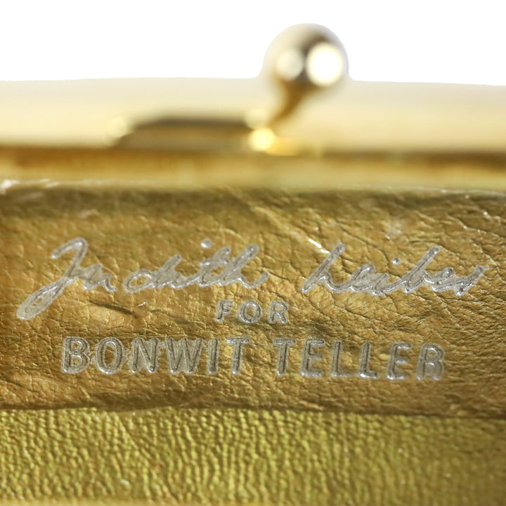 Judith Leiber Gold Filigree Frame Kiss-lock Clutch with Chain Strap