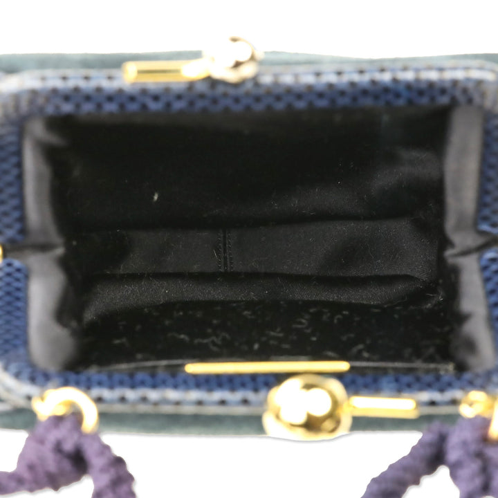 Judith Leiber Navy Suede Small Kiss-Lock Crossbody