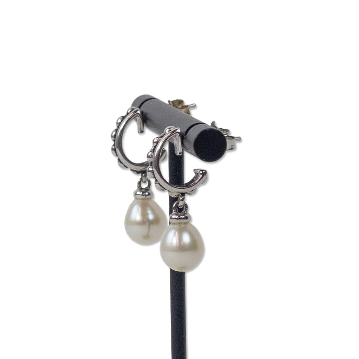 Judith Ripka 925 Sterling Silver Pearl Drop Earrings