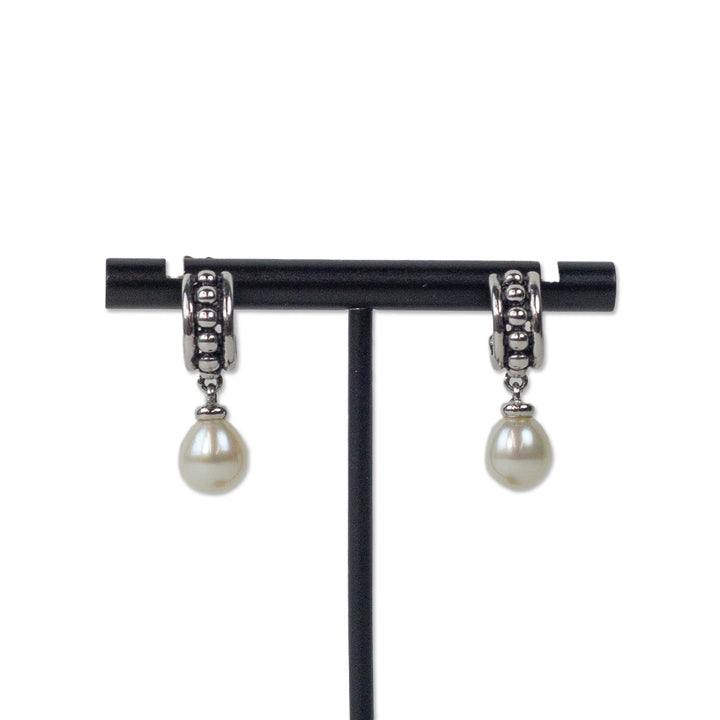 Judith Ripka 925 Sterling Silver Pearl Drop Earrings