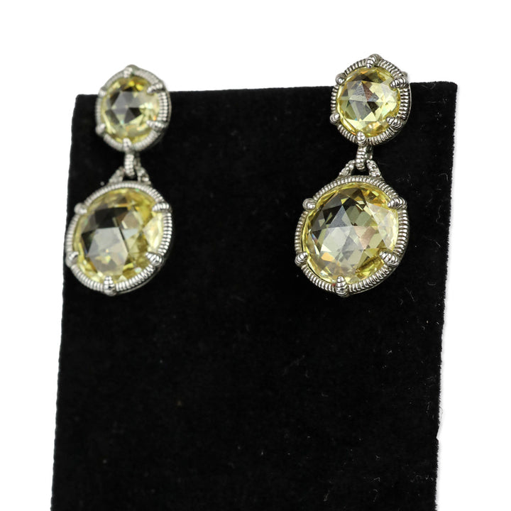 Judith Ripka Canary Crystals & Sapphire Eclipse Drop Earrings