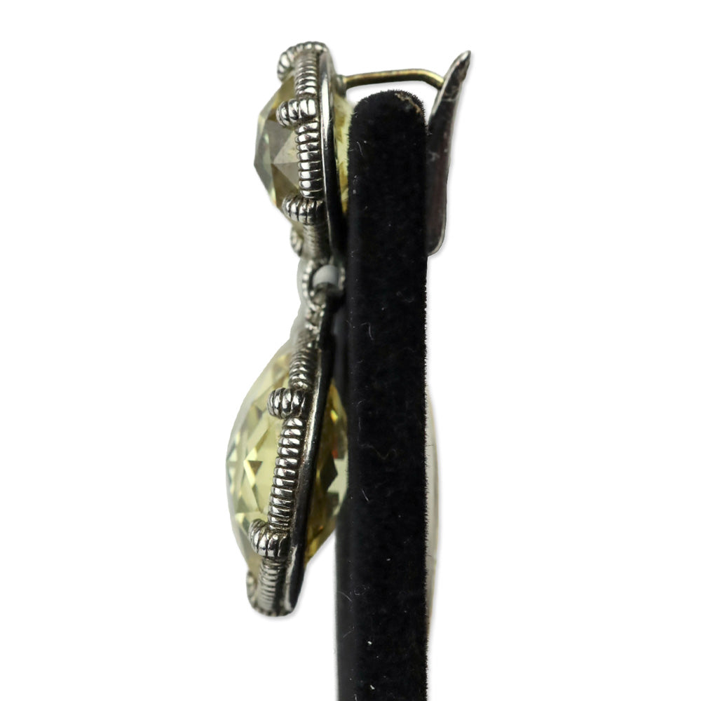 Judith Ripka Canary Crystals & Sapphire Eclipse Drop Earrings