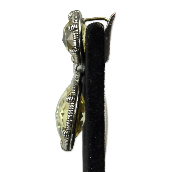 Judith Ripka Canary Crystals & Sapphire Eclipse Drop Earrings