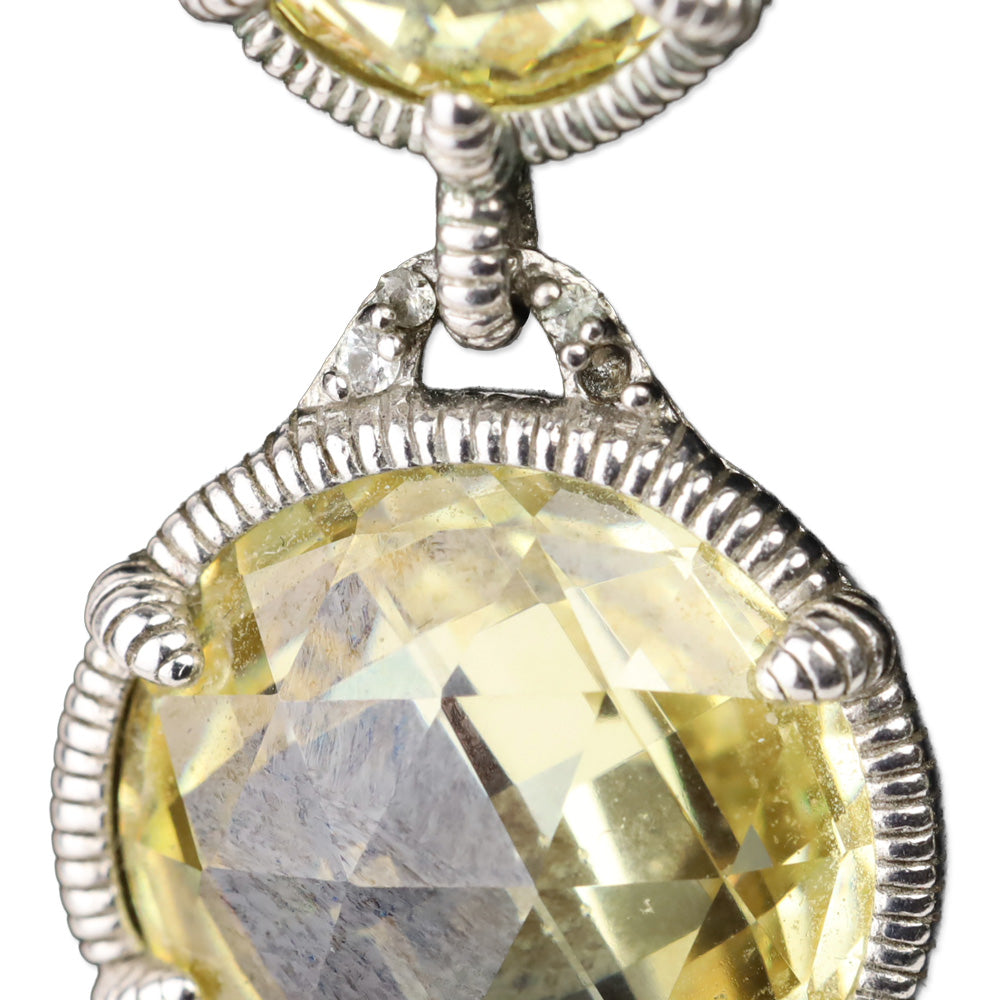 Judith Ripka Canary Crystals & Sapphire Eclipse Drop Earrings