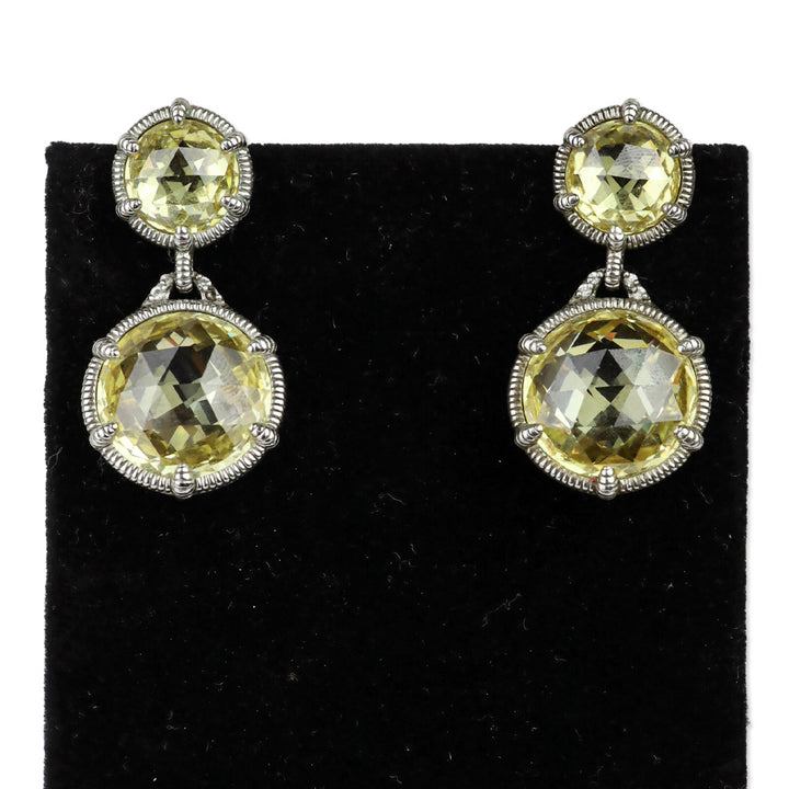 Judith Ripka Canary Crystals & Sapphire Eclipse Drop Earrings