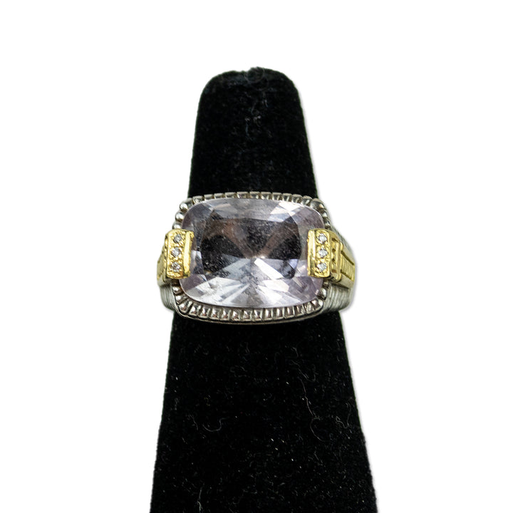 Judith Ripka Lavender Stone & Diamond Cocktail Ring