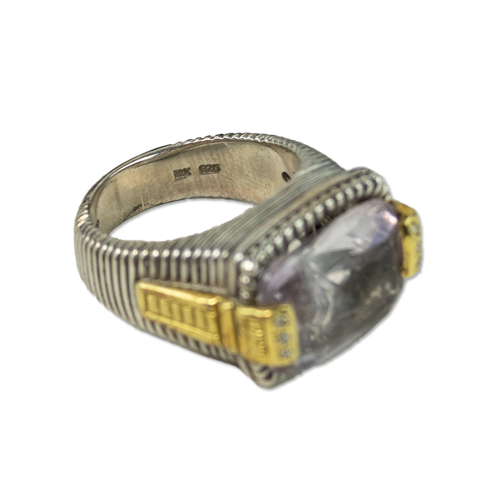 Judith Ripka Lavender Stone & Diamond Cocktail Ring