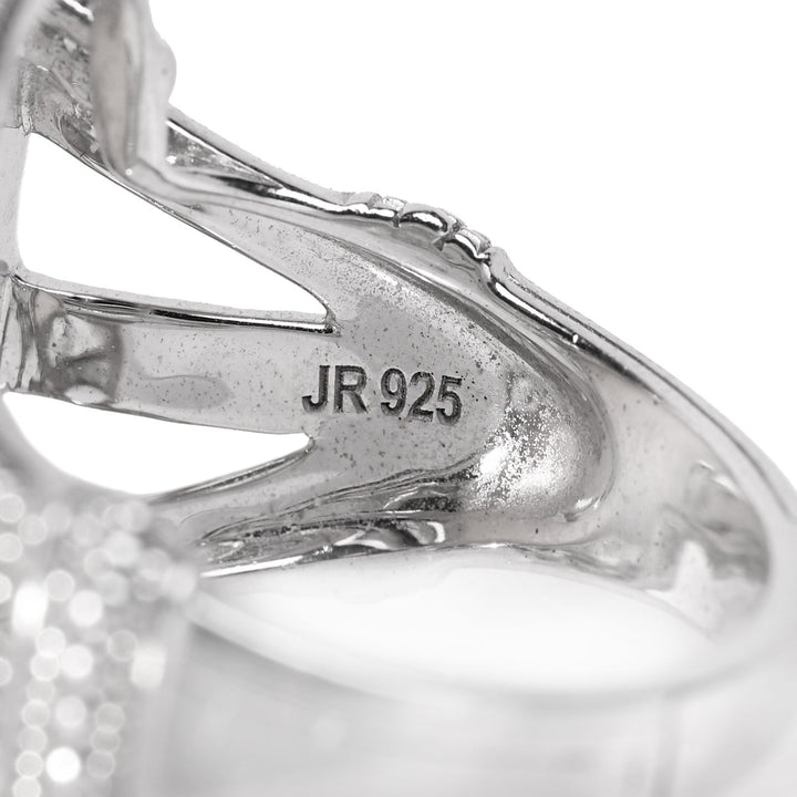 Judith Ripka Sterling Silver Quartz & Diamond Cocktail Ring