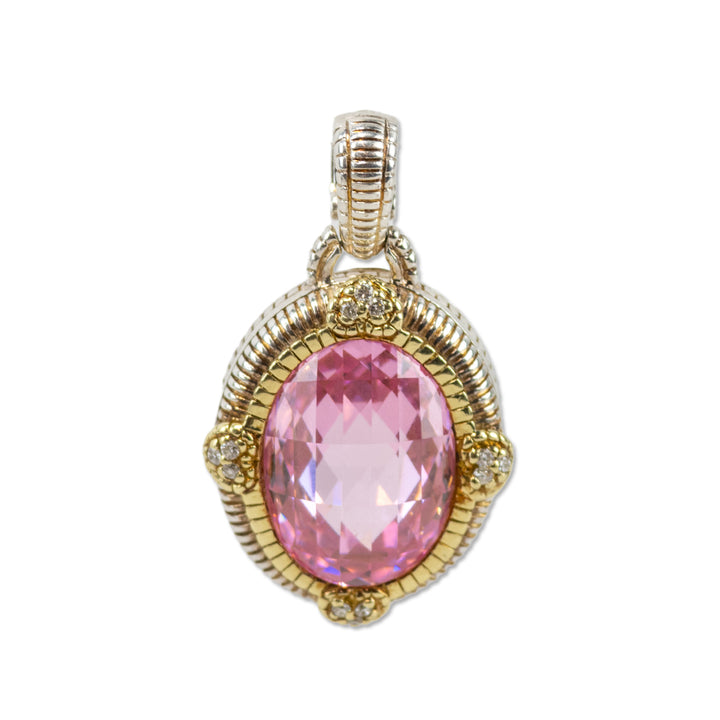 Judith Ripka Two-Tone Diamond & Crystal Pendant