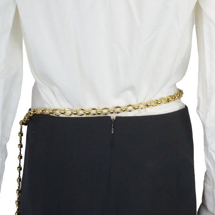 Judith Leiber Gold Chainlink & Charm Belt