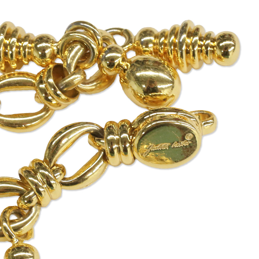 Judith Leiber Gold Chainlink & Charm Belt