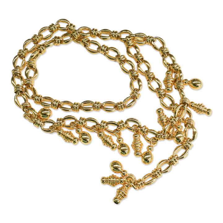 Judith Leiber Gold Chainlink & Charm Belt