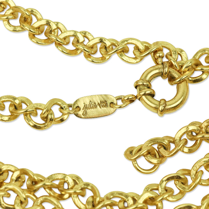 Julie Vos Long Gold Faux Pearl Drop Pendant Necklace