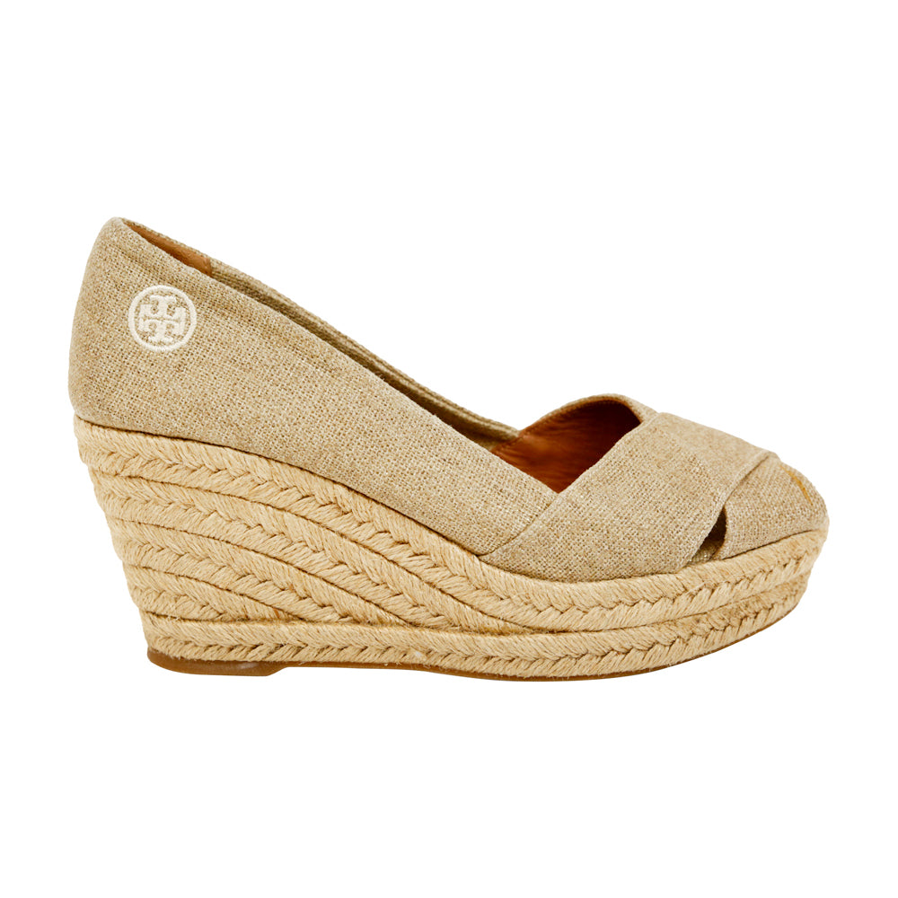 Tory Burch Canvas Espadrille Wedge Pumps