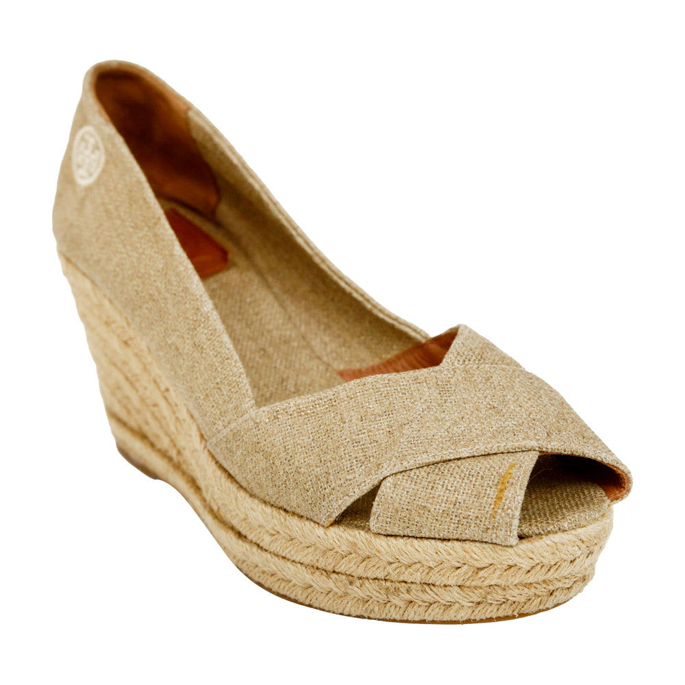 Tory Burch Canvas Espadrille Wedge Pumps