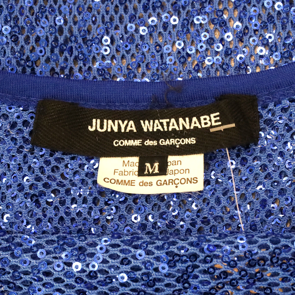 Junya Watanabe x Comme des Garçons Blue Sequin Fishnet Long Sleeve Top